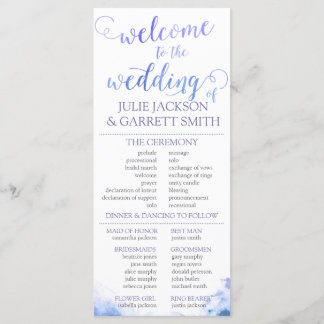 Trouwprogramma - Waterverf US Wedding Program Programma