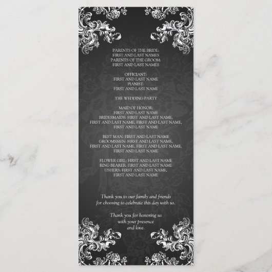 Trouwprogramma  wervelingen 2 zwart programma (Achterkant)