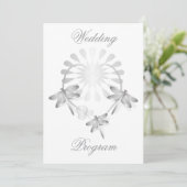 Trouwprogramma Zilveren Dragonflies Hart Programma (Staand voorkant)