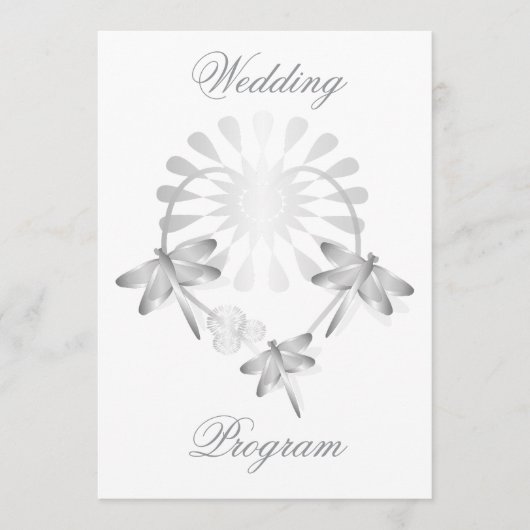 Trouwprogramma Zilveren Dragonflies Hart Programma (Voorkant)