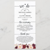 Trouwprogrammakaart in rustiek kalligrafieontwerp programma (Voorkant)