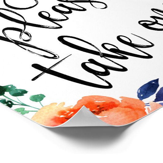 Trouwprogramma's Bloemenschildering 8x10 Bord Poster (Hoek)