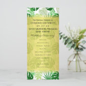 Trouwprogramma's | Exotische groene tropische blad Programma (Staand voorkant)
