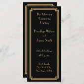 Trouwprogramma's in art deco-stijl met goud en zwa programma (Voorkant / Achterkant)