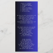 Trouwprogramma's in minimalistische Midnight Blue Programma (Achterkant)