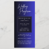 Trouwprogramma's in minimalistische Midnight Blue Programma (Voorkant)