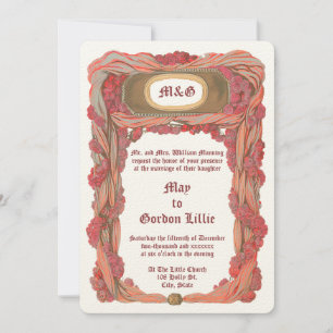Trouwrand met rozen & draperie bloemmotief uit 190 kaart