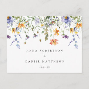 Trouwreactie Zomer Bloementuin Briefkaart
