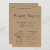 Trouwreceptie Alleen | Rustig Kraftpapier Kaart (Voorkant / Achterkant)