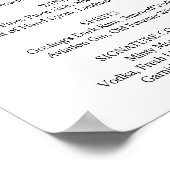 Trouwreceptie Bar Menu Roze Bloemenscript Poster (Hoek)