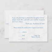 Trouwreceptie Butterfly Brocade blauw RSVP Kaartje (Achterkant)