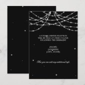 Trouwreceptie Glanzende Snaar Zwart Informatiekaartje (Voorkant / Achterkant)