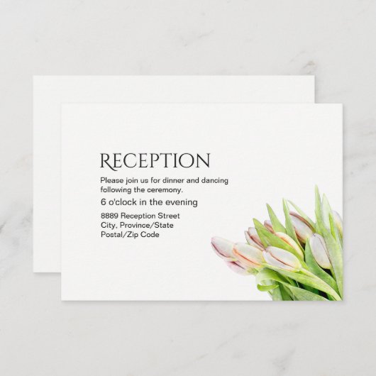 Trouwreceptie in opdracht, tulp kaart (Voorkant / Achterkant)