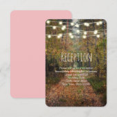 Trouwreceptie-info over het betoverde bospad kaart (Voorkant / Achterkant)