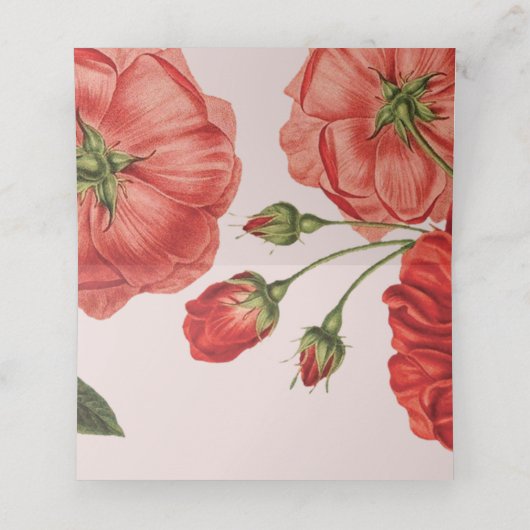 TROUWRECEPTIE rode rozen bloemenboeket (Binnenkant ongevouwen)