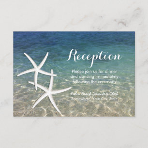 Trouwreceptie strand tropische zeester kaart