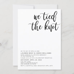 Trouwreceptie Uitnodiging 'We Knoopte de Knoop'