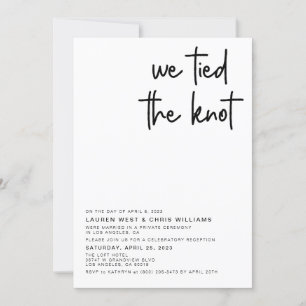 Trouwreceptie Uitnodiging 'We Knoopte de Knoop'