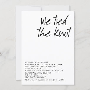 Trouwreceptie uitnodiging We Knoopte de Knoop