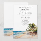 Trouwreceptie voor een tropisch strand elopement kaart (Voorkant / Achterkant)