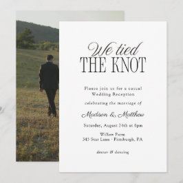 Trouwreceptie 'We Tied the Knot' Kaart