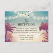 Trouwreceptie Zomer String Lights Palmboom Informatiekaartje (Voorkant)