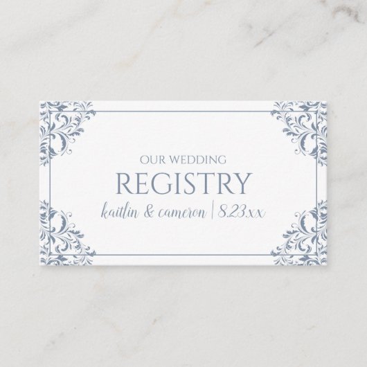 Trouwregister Kaarten - Nadine - Dusty Blue (Voorkant)