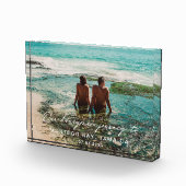 Trouwreis witte scriptbestemming  fotoblokken (Rechts)