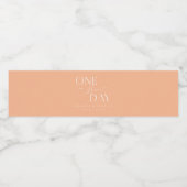 Trouwrepetitie Perzik 'Nog één dag' Waterfles Etiket (Enkel label)