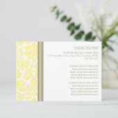 Trouwrichting Kaarten Tan Yellow Damask (Staand voorkant)