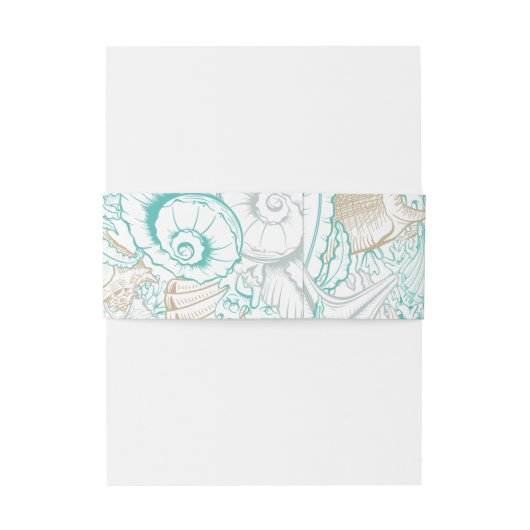 Trouwriem voor zeekust bruiloft in turquoise uitnodigingen wikkel (Achterkant Voorbeeld)