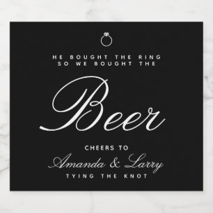 Trouwring Engagement Bierlabels Bier Etiket