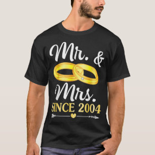 Trouwring Getrouwd Mijnheer & Mevrouw Sinds 2004 G T-shirt