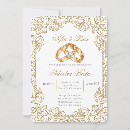 Trouwring Spaanse bruiloft Kaart (Voorkant)