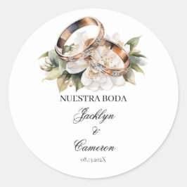 Trouwring Spaanse trouwkaart Ronde Sticker