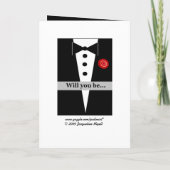 Trouwringdragerkaart met smoking en roos (Achterkant)