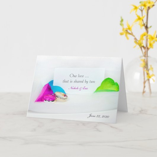 trouwringen en rozen kaart (Gele Bloem)