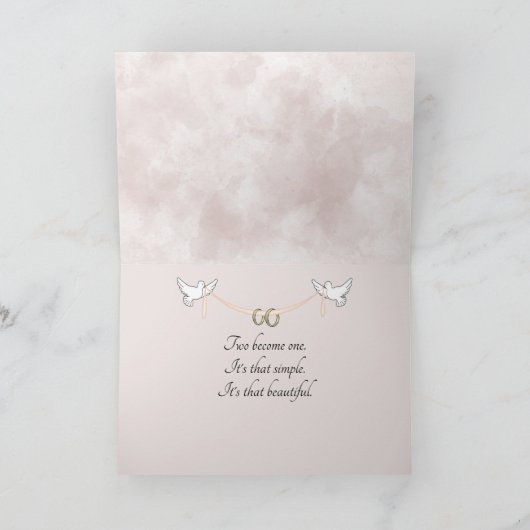 Trouwringen in Zeeschelp en Zand Hart Kaart (Binnen)