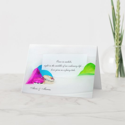 trouwringen met rozen kaart (Voorkant)