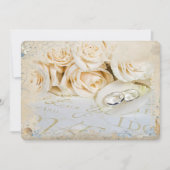 trouwringen op roos petaal kaart (Voorkant)