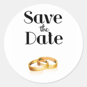 Trouwringen Save the Date Ronde Sticker