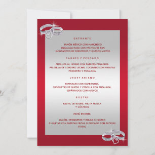 Trouwringen, Van Zilver En Rood Menu Kaart