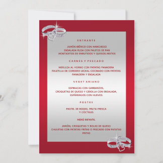 Trouwringen, Van Zilver En Rood Menu Kaart