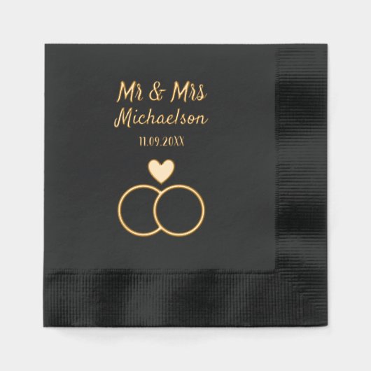 Trouwringen Vervlochten Folie Servetten (Voorkant)