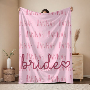 Trouws Uitgebedrukt Roze Dekbed Cadeau voor de Bru Fleece Deken