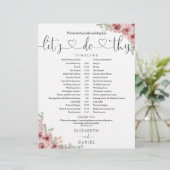 Trouwschema met bloemenhart-script (Staand voorkant)