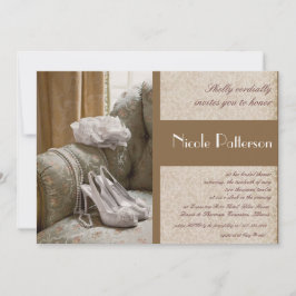trouwschoenen parels voor de doucheuitnodiging voo kaart
