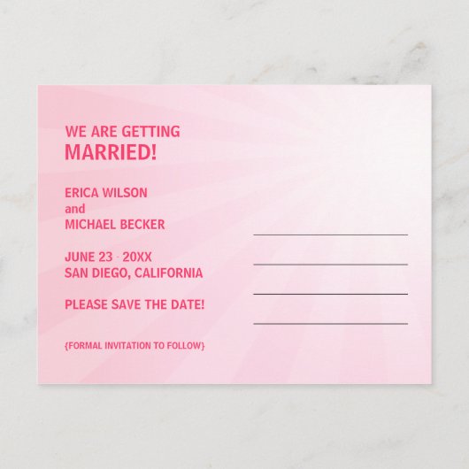 Trouwschoenen - Save the Date briefkaart (Achterkant)