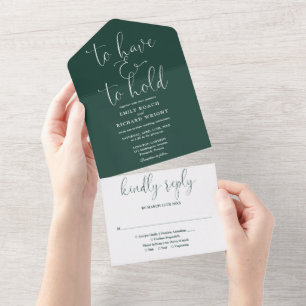 Trouwscript Emerald Green Huwelijk All In One Uitnodiging