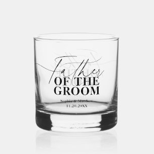 Trouwscript Vader van de Bruidegom Klassiek Huweli Whisky Glas